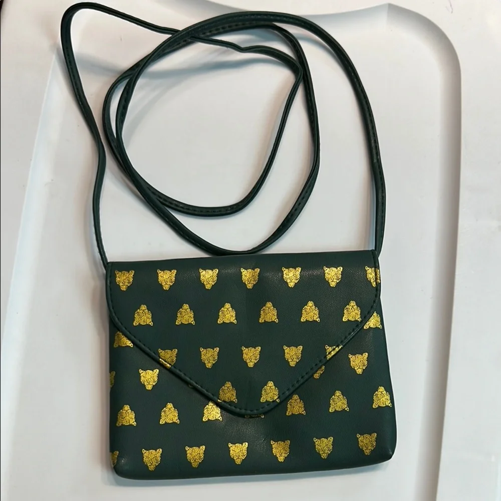 Mossimo Supply Co. Green and Gold Butterfly Clutch